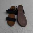 Veittes Women's Casual Flat Slide Sandals - Adjustable Elastic Strappy Double Bands Summer Flat Sandals 9.5