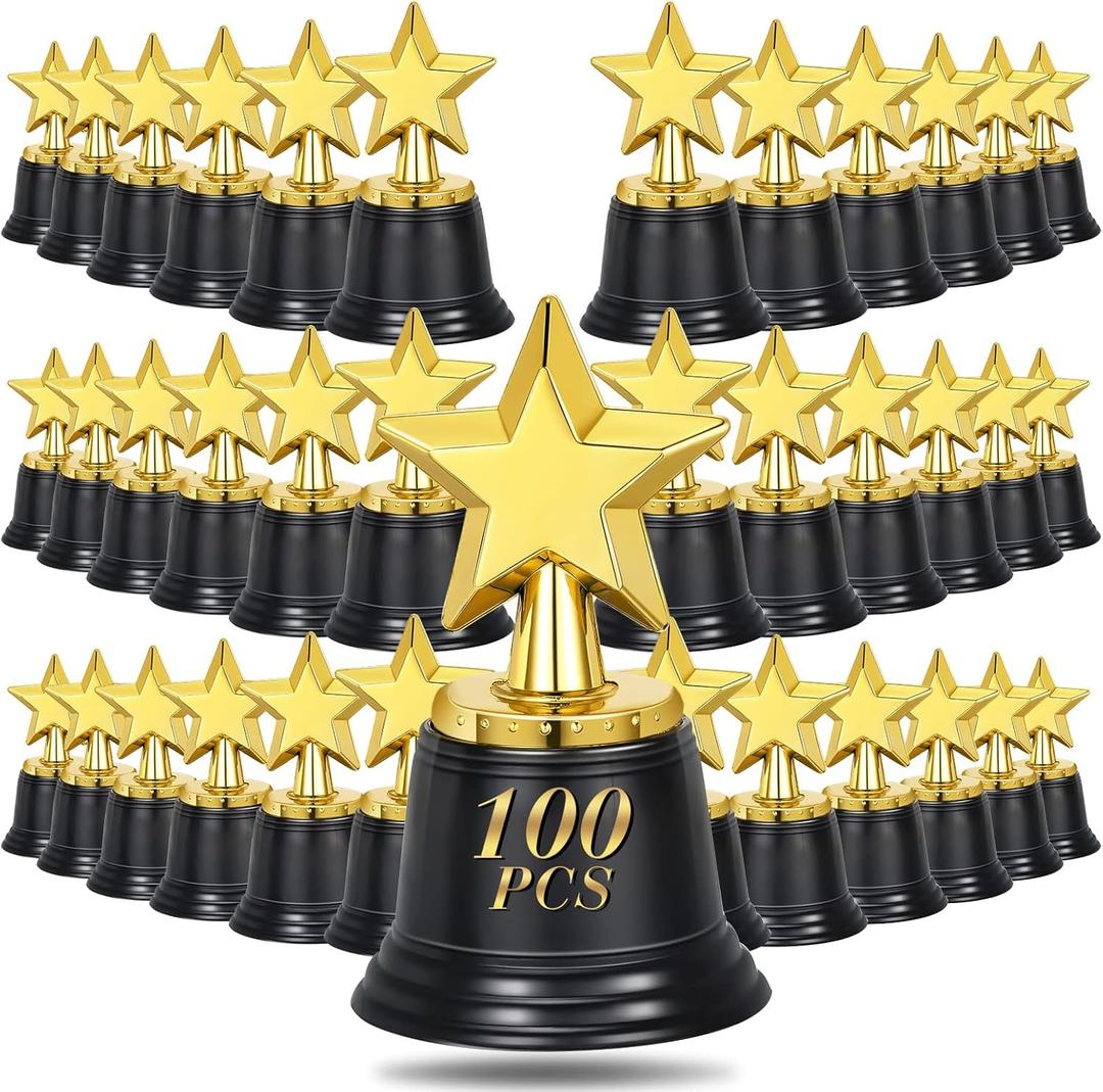 100PCS Mini Star Trophy Awards 4.5 Inch Gold Award Trophies Participation Trophy Plastic Trophy for Adults Kids Classroom School Party Favors Rewards Winning Prizes Competitions Goodie Bags Event 100PCS Mini Star Trophy Awards 4.5 Inch Gold Award Trophies Participation Trophy Plastic Trophy for Adults Kids Classroom School Party Favors Rewards Winning Prizes Competitions Goodie Bags Event