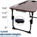 Laptop Desk for Bed, Height Adjustable Laptop Bed Table, Foldable Portable Lap Desk Stand with USB/Storage Drawer/Cup Holder/Slot, Breakfast Tray for Working Reading Writing Eating