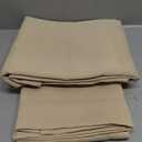 NICETOWN Bedroom Full Blackout Curtain Panels, Super Thick Insulated Rod Pocket Window Covers, Blackout Draperies with Black Liner for Short Window (Biscotti Beige, Set of 2 PCs, 52 by 45-inch)