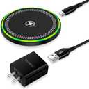 for Samsung S25 Ultra Wireless Charger Fast Charging Pad for Samsung Galaxy S25/S24 FE/S23/S22/S21/S20/S10/Z Flip 6/5, 15W Android Wireless Charger Station with QC Adapter for Google Pixel 9/8a/7 Pro