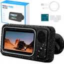 Shower Phone Holder Waterproof with Wireless Bluetooth Speaker, Hands-Free Shower Phone Holder for Any Phone, Wall Mounted Phoneholder for Bathroom Mirror (Black)