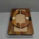 Couch Armrest Table Acacia with 360Rotating Phone & Cup Holders,15.4" x 9.8", 3-in-1 Couch Arm Tray Clip-On Couch Tray for Drinks & Snacks