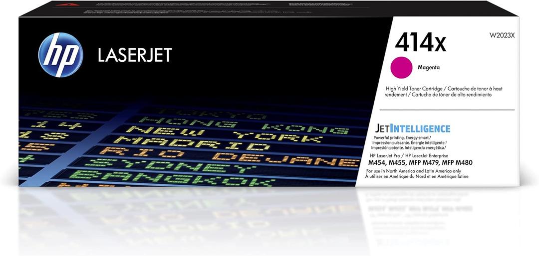HP 414X Magenta High-Yield Toner Cartridge | Works with Color LaserJet Enterprise M455dn, MFP M480f, Pro M454, MFP M479 | W2023X