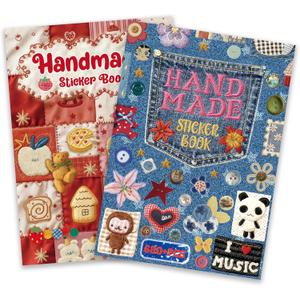 PRSTINCOL 2 in 1 Japanese Sticker Book Combo Set with Red and Blue Patterned Die Cut Stickers 60 Sheets for Journaling