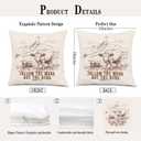2 x Vintage Farmhouse Cow Christian Pillow Covers 18x18, Christian Room Home Decor, Isaiah 8:11-13 Bible Verse Religious Decorative Throw Pillow Covers for Bedroom Living Room Home