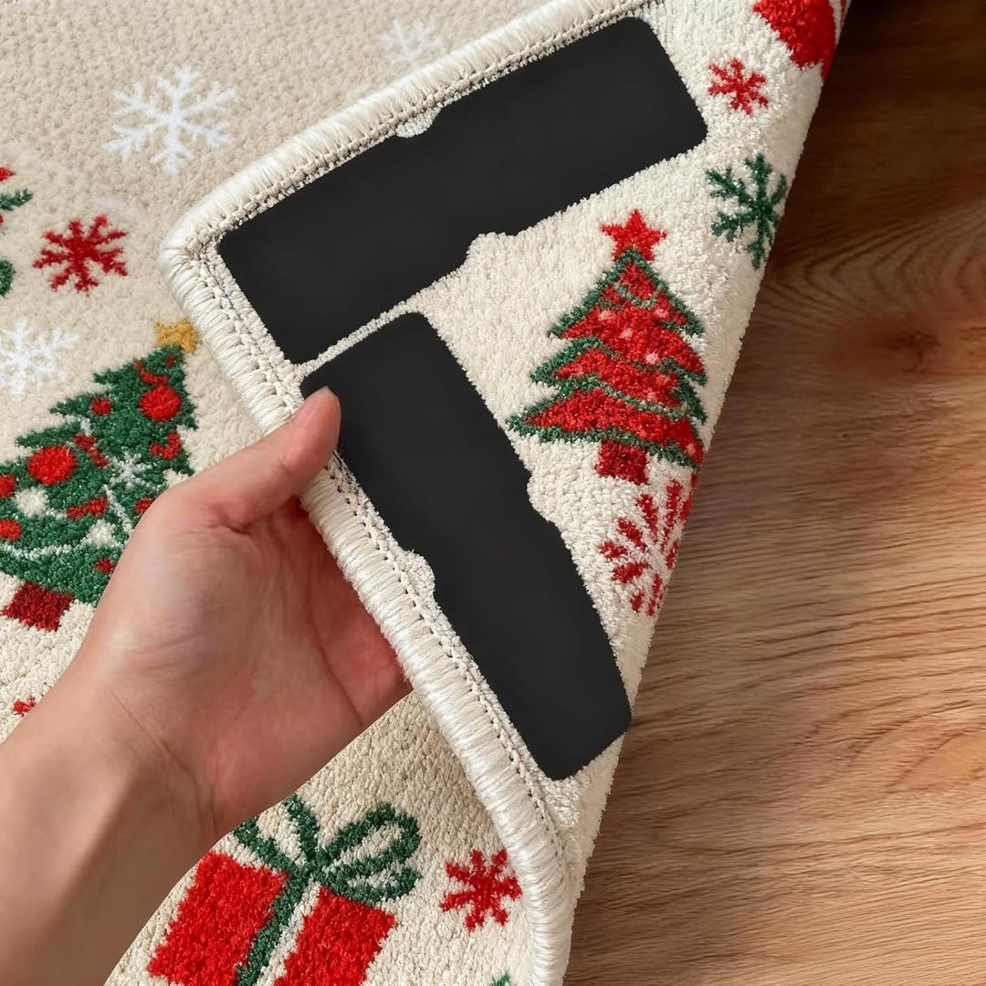 3 x Rug Tape, 8Pcs Rug Carpet Non Slip Grippers, Reusable and Washable Double Sided Rug Tape Pads for Hardwood Floors and Tiles, Keep Corners Flat, No Damaging for Floor Removable