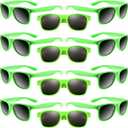 ASTARON 12 Pack Party Sunglasses Bulk Neon Party Favors for Beach Wedding Party Pool Party Supplies (Green)