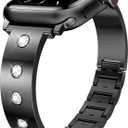 Mosonio Dressy Jewelry Bracelet Bands Compatible with Apple Watch Band 46mm 45mm 44mm 49mm 42mm 41mm 40mm 38mm for Women, Cute and Stylish Diamond Metal Strap for iWatch Series 11 10 9 8 7 6 5 4 3 2 1 SE Ultra