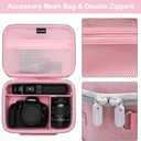 Camera Case Bag Compatible with Canon EOS Rebel T7/R50/R6 Mark II/R100/R50 V/T6/R8/R10/R5 Mark II/RP/R7/5D Mark IV/SL3/R5/T100 DSLR SLR Camera, Len and Tripod with 4 Dividers and Shoulder Strap, Pink