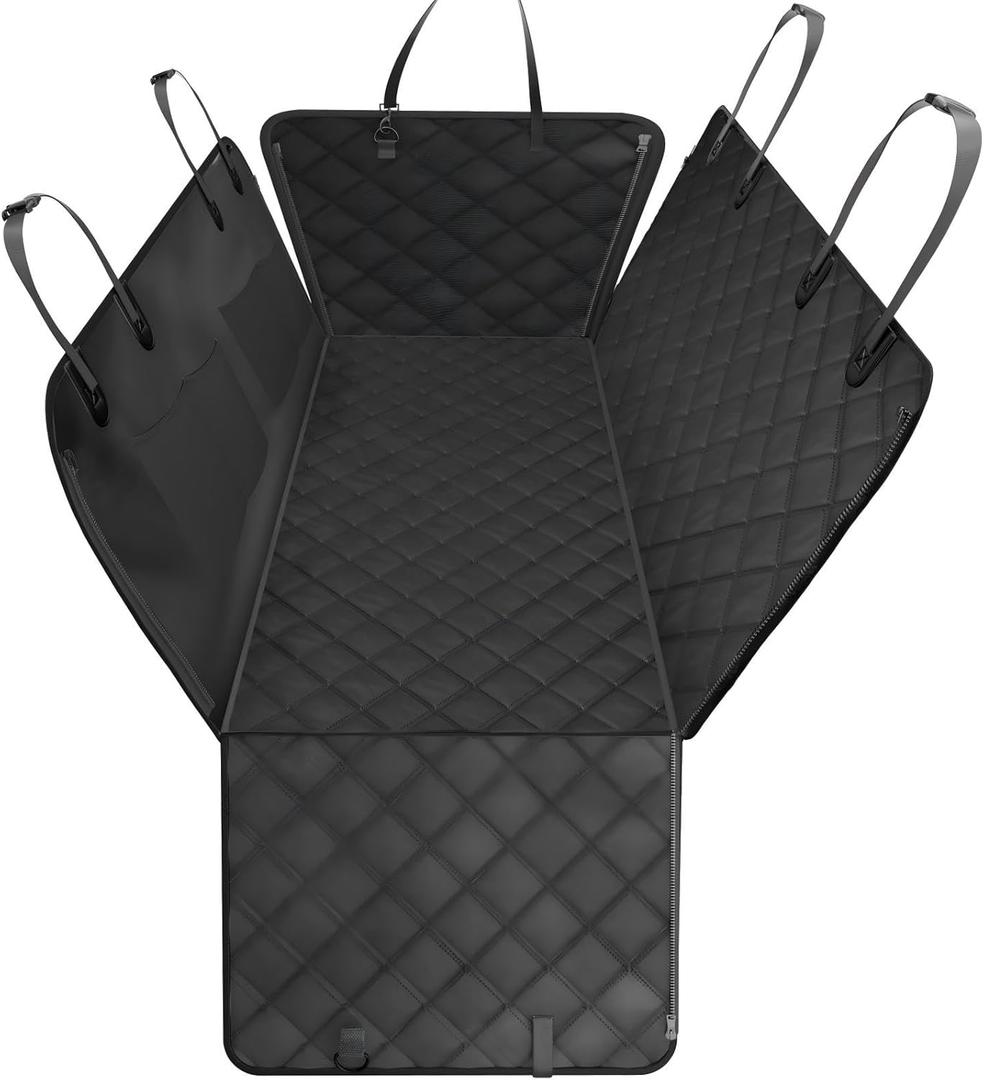 Dog Car Seat Cover for Back Seat,100% Waterproof Scratch Proof Nonslip Seat Cover,600D Heavy Duty Scratch Soft Dog Hammock for Car for Cars Trucks and SUVs