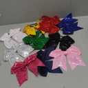 Oaoleer 12PCS 7" Large Glitter Cheer Hair Bows Ponytail Holder Elastic Band Handmade for Cheerleading Teen Girls College Sports (Sequin Mixed-color 12PCS)