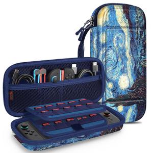 FINTIE Carrying Case for Nintendo Switch 2 (2025), Shockproof Hard Shell Switch 2 Case, Protective Cover Travel Bag with 19 Game Card & 2 Micro SD Card Slots & Inner Pocket (starry night), 12.01 x 6.3 x 2.64 inches