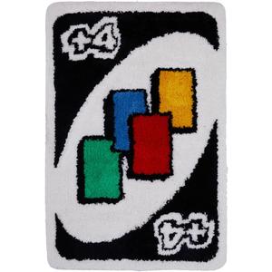 Uno Rug  24X36 Inch Fluffy Cool Rugs for Bedroom, Bathroom, or Game Room  Funky, Aesthetic for Men, Women & Teens  Vibrant Colors with Non-Slip TPR Backing (Uno Original Card)