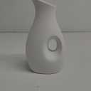 White Ceramic Vase Nordic Minimalism Style Modern Vases Matte Design Decorative Artificial Flowers Vases Vase Pot for Kitchen, Office Decor or Living Room Table Home Small Decorations, 5.9 Inch