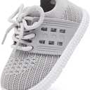 BMCiTYBM Baby First Walking Shoes Boys Girls Infant Sneakers Breathable 6 9 12 18 24 Months Grey Size 6-12 Months Infant (Gray)