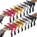 Yeshone 16 Pcs Guitar Clamp Capo Aluminum Metal Universal Electric Guitar Capo Clamp for Various Types Lightweight String Instrument(Red, Gold, White, Black)