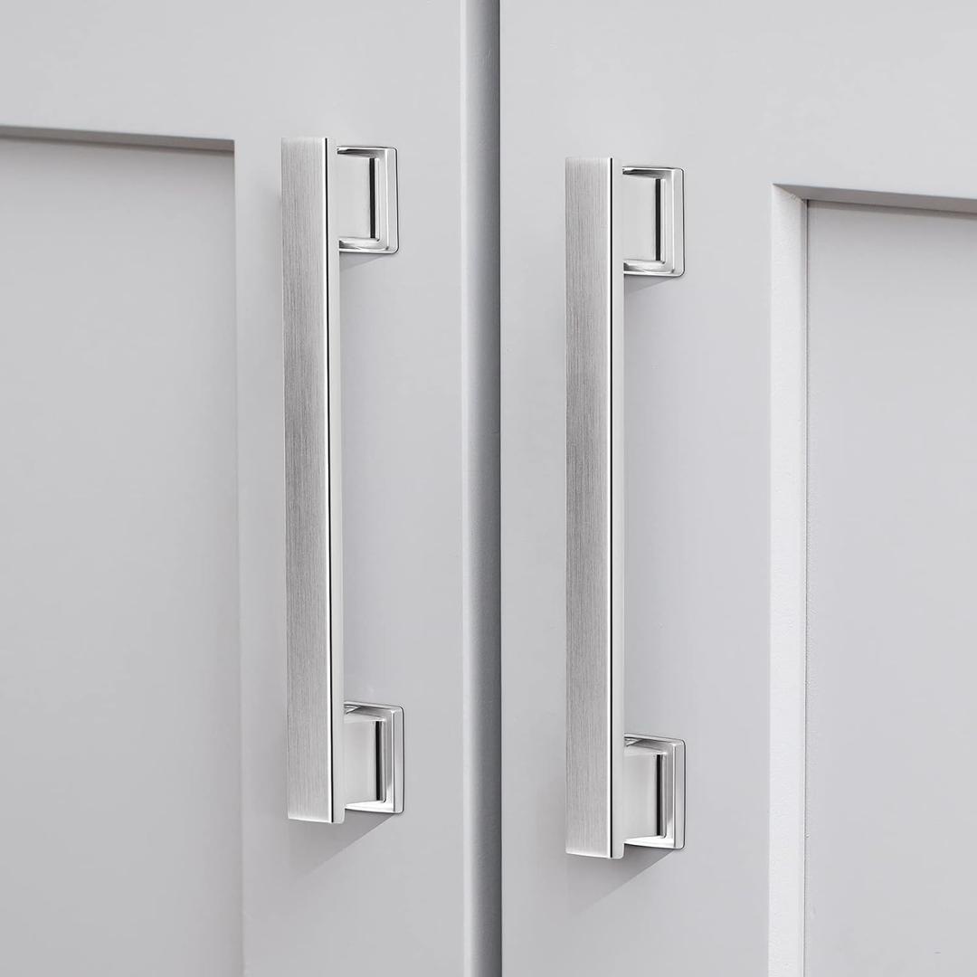 VEHCIL 20 Pack Brushed Nickel Cabinet Pulls,7 Inch(178mm) Kitchen Cabinet Handles, Drawer Pulls Handles for Kitchen Cabinets Hardware Cupboard Closet Bathroom Dresser, Solid Zinc Alloy
