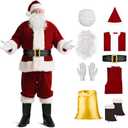ASOOX Santa Claus Costume Santa Suit Adults Men,Velvet Santa Costume Christmas Santa Outfit, 2XL