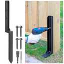 Heavy Duty Steel Fence Post Repair Stakes, Fence Post Anchor Ground Spike, for Repair Tilted/Broken Wood Fence Post (1 Pack/Black)