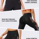 Yvette High Waisted Leggings for Women with Pockets - Tummy Control Yoga Pants, Printed Workout Leggings & Exercise Pants (Black, XXXL)