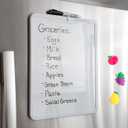 Volcanics Small Dry Erase Board, 14.1 x 11 whiteboard Small White Board, Mini Whiteboard for Kids, Magnetic White Board for Fridge, Locker, A Dry Erase Marker Included