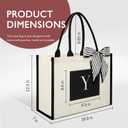 IDEATECH Canvas Tote Bag for Women, Personalized Birthday Gifts for Women, Monogram Beach Tote Bag Great for Wedding, Holiday