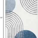 Wonnitar Boho Area Rug, 3x5 Washable Rugs for Living Room, Non-Slip Blue Rugs for Bedroom, Modern Abstract Low Pile Small Aesthetic Floor Carpet for Baby Boy Room Dorm Playroom (Blue,3'x5')