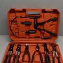 BETOOLL 9pc Hose Clamp Pliers, Professional Automotive with Flexible Wire Long Reach, Clic R Type Swivel Jaw and Flat Band Pliers for Coolant Radiator Heater/ Water Hose (Red/ Black)