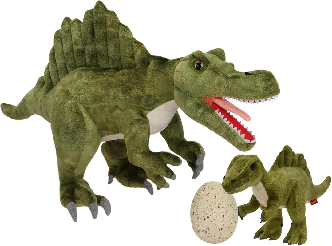 21'' Mommy Dinosaur Stuffed With Baby Egg Plush Toys, Plushies for Kids Christmas Birthday Gift (Spinosaurus Family)