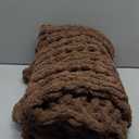 Chunky Knit Throw Blanket, 40''*50'' Knitted Throw Chenille Yarn for Bed Couch, Handmade Dark Brown Crochet Big Thick Blanket, Machine Washable Cute Comfy Blanket for Home Decor