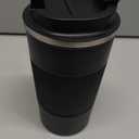 YINBAOGE Insulated Travel Coffee Mug, Spill & Leak Proof, Portable To Go Camping Stainless Steel Coffee Tumbler, Reusable Thermal Coffee Cup with Lid for Hot & Cold Drinks (Black, 17 OZ)