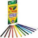 Crayola 684012 Long Barrel Colored Woodcase Pencils, 3.3 mm, 12 Assorted Colors/Set