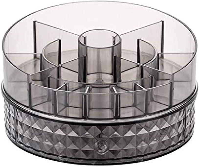 Rotating Cosmetic Storage Box Portable Transparent Skin Care Product Storage Box Desktop Bathroom Dressing Table Round Storage Box-A