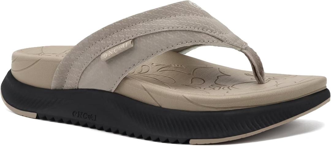 ONCAI Women's Orthotic Cushion Flip Flops Recovery Walking Sandals for Women with Arch Support Summer Comfortable Slip On Flip Flops for Womans Size 7.5