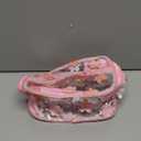 Clear Pink Flower Cosmetic Bag and Travel Pouch with Handle-Durable PVC Material,Versatile,Zipper Design for Smooth Sliding-Ideal for Makeup,Travel Essentials
