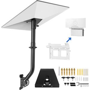 Starlink Gen 3 Mount, Adjustable Starlink Gen 3 Pole Adapter with 2-in-1 Router Mount, 28.3in Starlink Mounting Kit, Wall/ Roof/ Eaves Installation, 360 Rotatable All Metal
