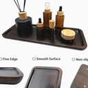Wood Vanity Tray, Bathroom Counter Solid Walnut Organizer, Toilet Tank Top Wooden Serving Plate for Dinner Tea Coffee (Natural Walnut Color, 14 x 5.9 inch)