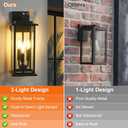 Dusk to Dawn Outdoor Wall Lantern Candelabra 3-Light, 15" Exterior Wall Light Fixture with E12 Base Outside Lights for House Porch Garage, Black 2 Pack