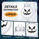Jetec 12 Pcs Christmas Ball Ornaments for Tree Nightmare Before Black and White Horror Christmas Tree Decorations Spooky Skull Plastic Shatterproof Hanging Decor for Xmas Halloween Party (White)