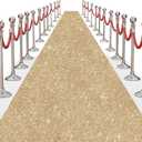 Glitter Carpet Runner for Party 2.6 X 30 ft Glitter Non-Woven Fabric, Carpet Rug for Event, Aisle Runway Runner for Wedding Ceremony, Movie Theme Party Decorations (Glitter Champaign Gold, 2.6FTx30FT)