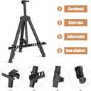 Art Painting Display Easel Stands - Portable Adjustable Aluminum Metal Tripod Artist Easels with Bags, Height from 17" to 66", Extra Sturdy for Table-Top/Floor Painting, Drawing, and Displaying, Black
