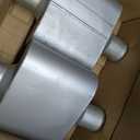 Universal 2.5" (ID) Inlet 2.5" (ID) Outlet Single Chamber Muffler - 13" Total Length (7x9x4 in Body), Aluminum Coated Exhaust with Internal Baffle to Produce Aggressive Deep Sound (2 Pack)