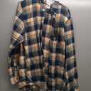 Dubinik® Flannel Shirt for Men Plaid Mens Button Down Long Sleeve Shirts Soft Pure Cotton Casual Cozy Regular Fit, Size Medium, Navy Blue Green Orange 