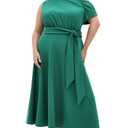 City Chic Women's Plus Size Dress - Kate Off Shoulder Midi, 14 Jade