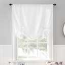 No. 918 Noah Heathered Texture Rod Pocket Window Tie-up Shade, 40" x 63", White