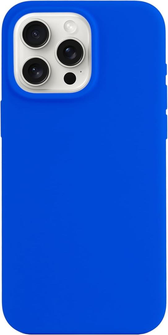 for iPhone 15 Pro Plastic Case, Non Silicone, Ultra Slim Fit Minimalist Classic Basic Matte Phone Case, Gel Rubbery TPU Shockproof Cover, 6.1" Inches Screen 2023, Bright Cobalt Royal - Blue
