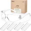 112 Pack Safety Glasses Crystal Clear (Bulk Pack of 24+4) Unisex Anti-Scratch Protective Goggles Impact Resistant Lens Eyewear with ANSI Z87.1 Certified for Construction, Shooting and Laboratory