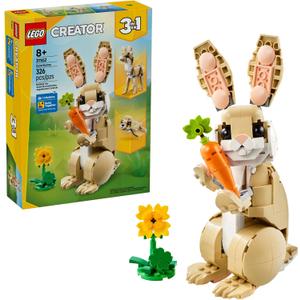 LEGO Creator 3 in 1 Cute Bunny Toy - Building Toy Set with 3 Build Options, Bunny, Seal, or Llama - Birthday Gift & Craft - Animal Figures for Kids, Girls and Boys, Ages 8+ - 31162