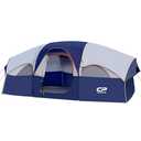 CAMPROS Tent-8-Person-Camping-Tents, Waterproof Windproof Family Tent, 5 Large Mesh Windows, Double Layer, Divided Curtain for Separated Room, Portable with Carry Bag - Blue